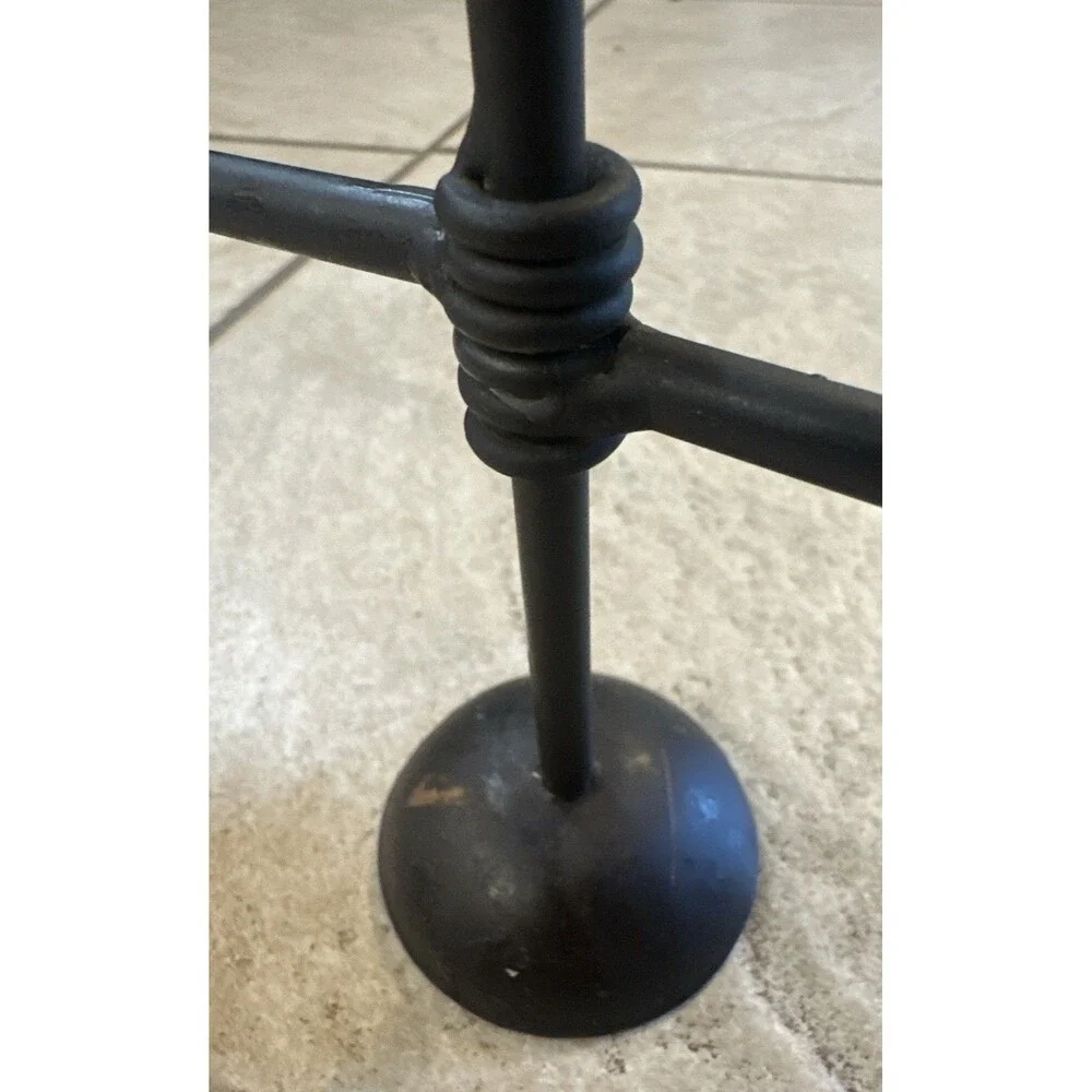Brown RusticMatte Finish Metal  6 Pillar Holder, Candle Holders Home Decor